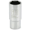 Metric Deep Well Socket, 6-Point, 3/8-Inch Drive, 19mm