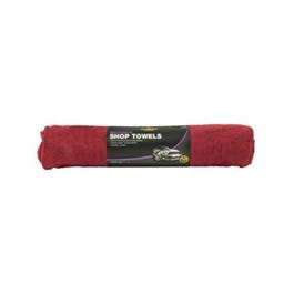 Shop Towel, Red Cotton, 13 x 14-In., 10-Pk.