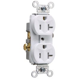 Duplex Receptacle, Tamper-Resistant, White, 20-Amp, 125-Volt