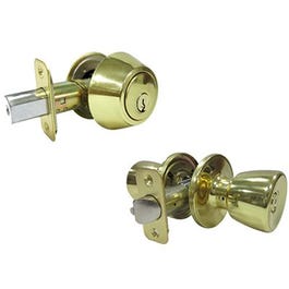 Combination Lockset, Polished Brass