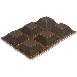 Vinyl Bumpers, Self-Adhesive, Brown, Square, 3/4-In., 6-Pk.