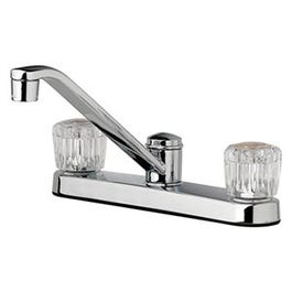 Kitchen Faucet, 2 Acrylic Handles, Chrome