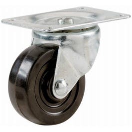 Rubber Swivel Plate Caster, 3-In.