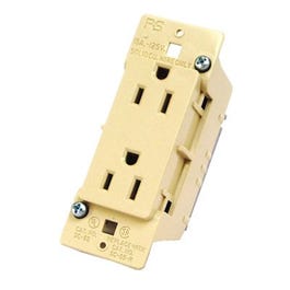 RV Duplex Receptacle, 15-Amp, Ivory