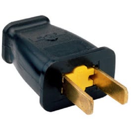 Non-Polarized Plug, Black, 2-Pole/2-Wire, 15A, 125-Volt