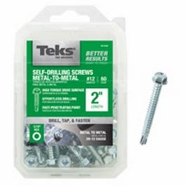 Self-Tapping Screw, Hex, 2-In. x #12, 60-Pk.