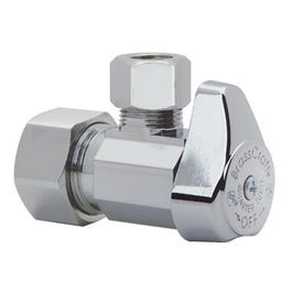 Chrome Angle Stop Valve, 5/8 x 1/4-In.