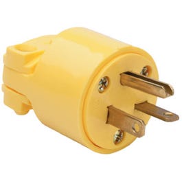 Residential Construction Plug, Yellow Vinyl, 2-Pole/3-Wire, 20A, 250-Volt