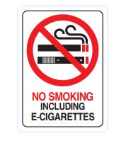 Hy-Ko D-28 Sign No Smoking Including E-Cigarettes