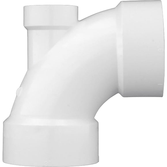 Charlotte Pipe 3 In. x 3 In. x 1-1/2 In. 90D PVC Lowheel Inlet Elbow