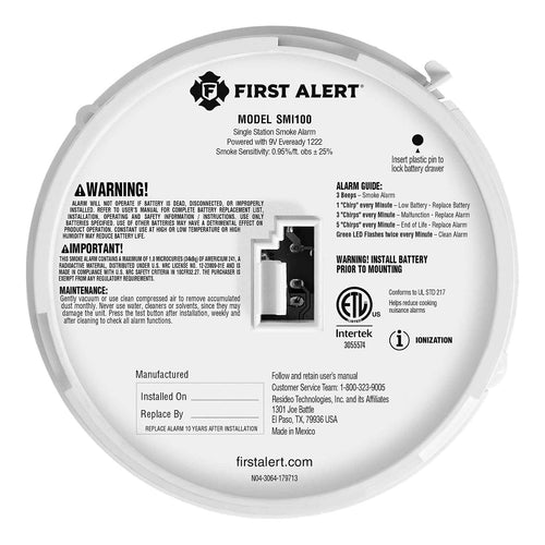 BRK 1046832 Battery-Operated Smoke Alarm