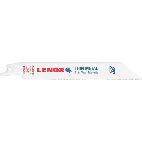 Lenox 6 In. 24 TPI Thin Metal Reciprocating Saw Blade