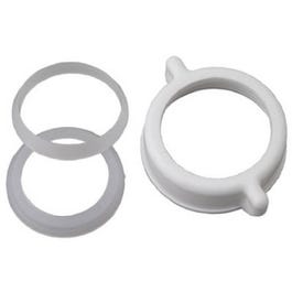 Slip Joint Nut & Washer, White Plastic, 1.25 or 1.5-In. Tube