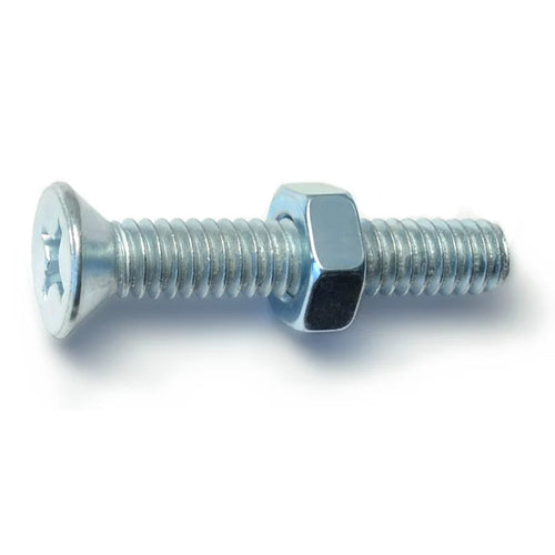 Monster Fastener Zinc Plated Steel Coarse Thread Phillips Flat Head Machine Screws