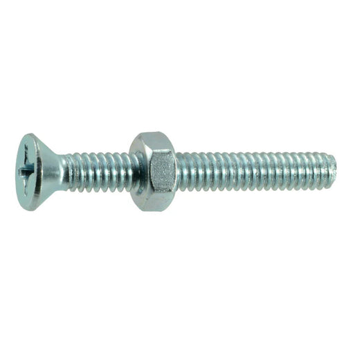 Monster Fastener Zinc Plated Steel Coarse Thread Phillips Flat Head Machine Screws