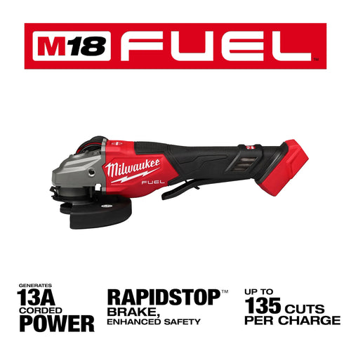 Milwaukee M18 FUEL™ 4-1/2-6 Braking Grinder, Paddle Switch