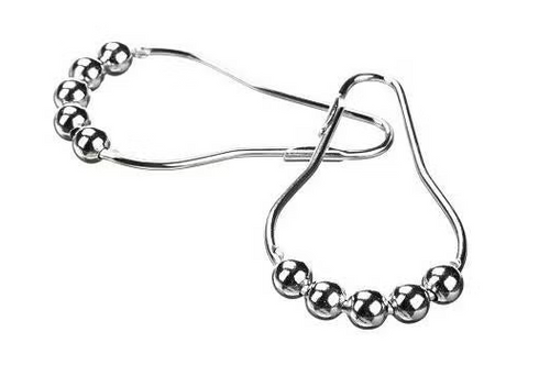 Moda At Home Chrome Roller Shower Curtain Hooks