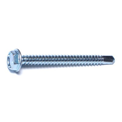 Monster Fastener Zinc Plated Steel Hex Washer Head Self-Drilling Screws