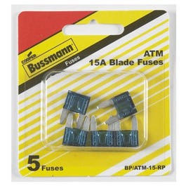 Auto Blade Fuse, 15-Amp, Blue, 5-Pk.