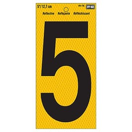 Address Number, Reflective Yellow & Black, 5-In., 5