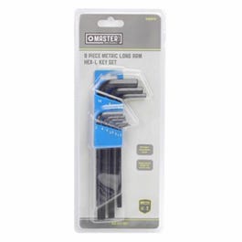 Metric Hex-L Key Set, Long-Arm, 9-Pc.