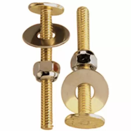 Plumb Pak Toilet Bolts Set, 1/4-20 X 2 1/4, Brass