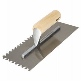 Professional Flooring Trowel, 1/4 x 1/4-In. Square Notch, Wood Handle