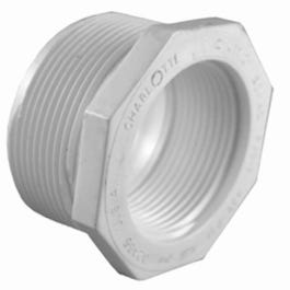 Pipe Fitting, PVC Reducing Bushing, White, 2 x 1-In.