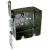 Outlet Box, 2-Gang Square, Steel, 4 x 2-1/8-In.