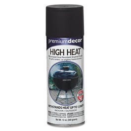 Premium Decor High-Heat Spray Paint, Flat Black, 12-oz.