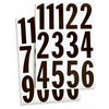 Address Numbers, Vinyl Adhesive, Black on White, 3-In., Pkg.