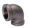 B & K Industries Black 90° Reducing Elbow 150# Malleable Iron Threaded Fittings 1 1/2 x 1 1/4