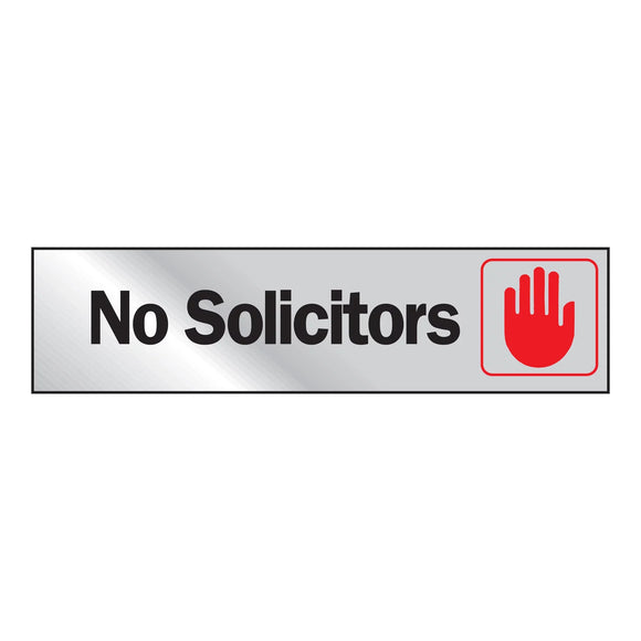 HY-KO  No Solicitors Metal Sign - Self Adhesive - 2