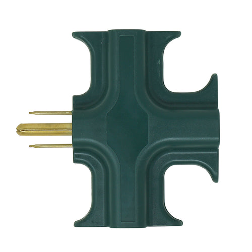 Woods® 3-Outlet Green Power Adapter (Green)