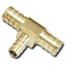 Barb Pex Tee, Lead-Free Brass, 1/2 x 1/2 x 3/4-In.