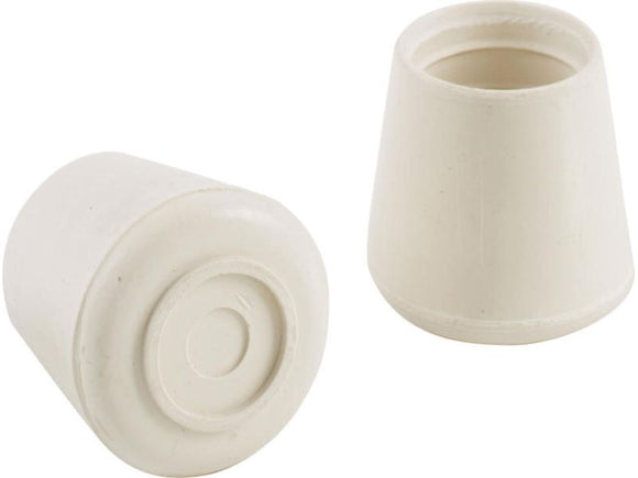 Shepherd Hardware Leg Tips 7/8-Inch Inside Diameter Rubber Chair Leg Caps, 24 Pack, White