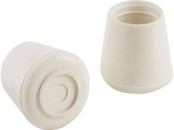 Shepherd Hardware Leg Tips 1-1/8-Inch Inside Diameter Rubber Chair Leg Caps, 24 Pack, White