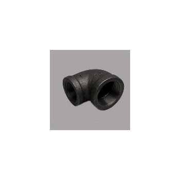 B & K Industries Black 90° Reducing Elbow 150# Malleable Iron Threaded Fittings 1-1/4