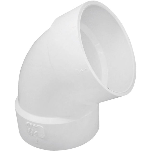 Charlotte Pipe 4 In. 60D PVC DWV Elbow