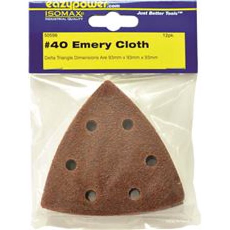 Eazypower Emery Cloth Sanding Pad ,40 Grit,12 pcs. (3–5/8”)