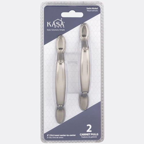 Kasaware  5 Overall Length Traditional Pull, 2-pack, Satin Nickel (5, Satin Nickel)