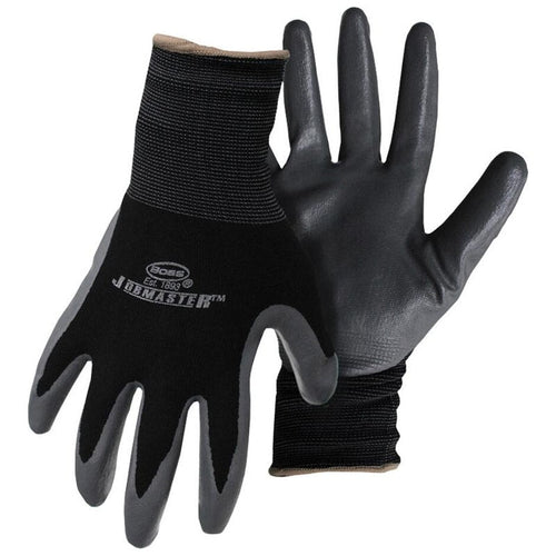 Boss Men's Jobmaster Nylon W/Nitrile Coated Palm Glove (Black Large)